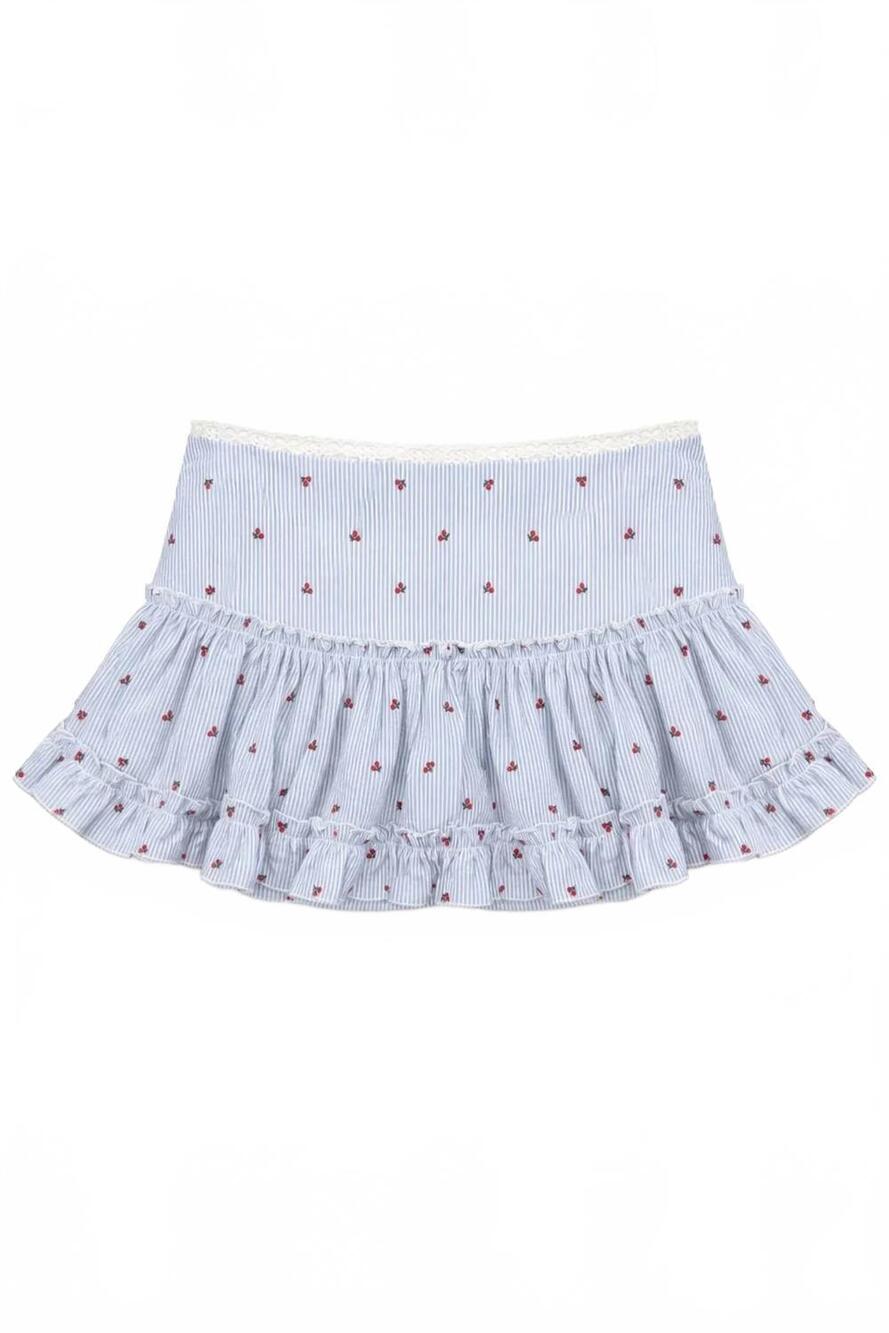 NEW KATIE J NYC girl's dixie skirt in cherry seersucker gingham